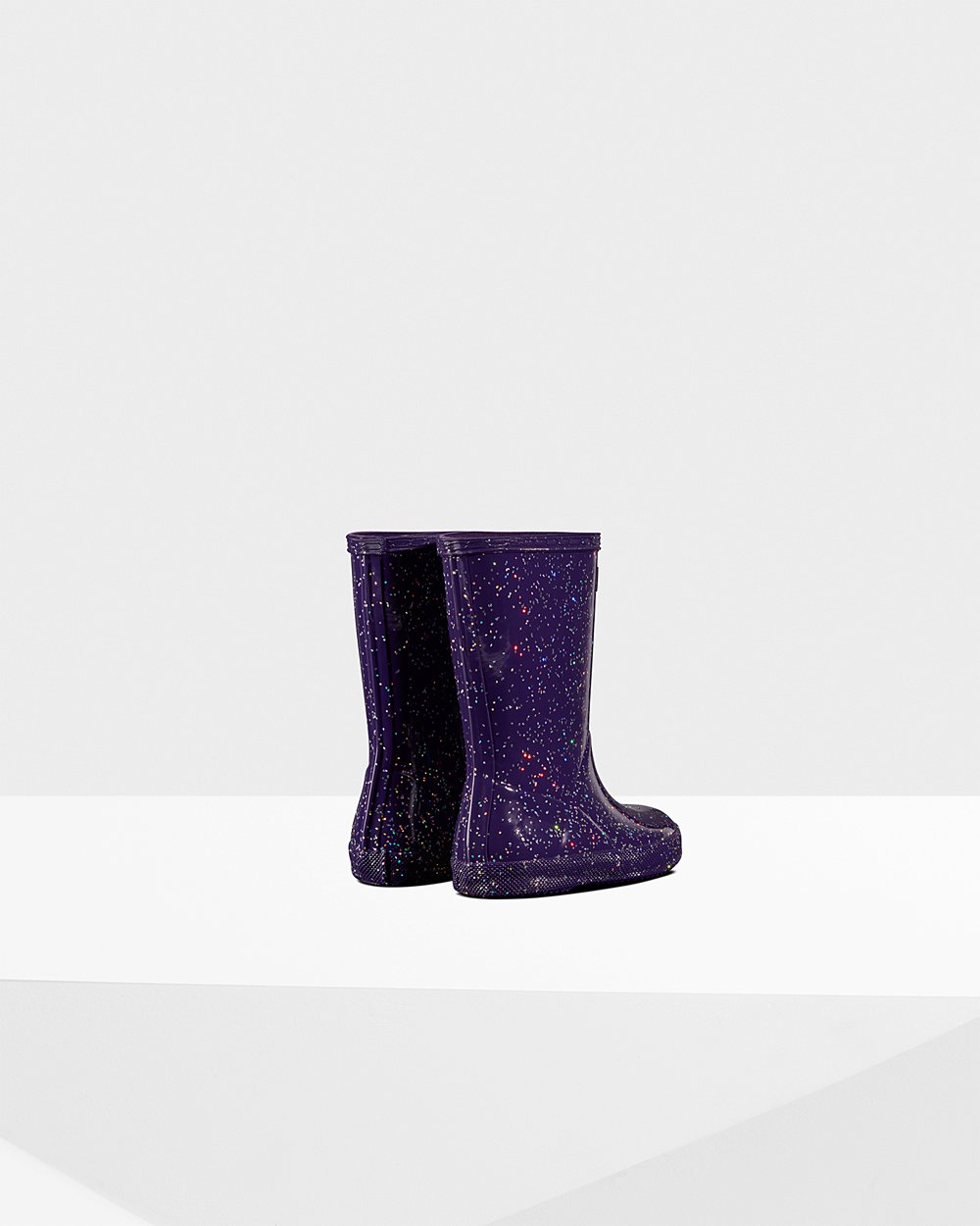 Botas de Lluvia Hunter Niños - Original First Giant Glitter - Azules Morados - GDTYIEP-70